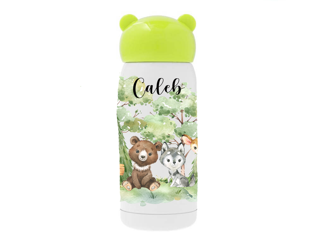 Bonvibes-Giftshop Drinkbeker met naam beren oortjes groen | Bosdiertjes groen