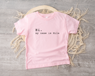 Bonvibes-Giftshop T-shirt met naam | Hi. my name is ... Roze
