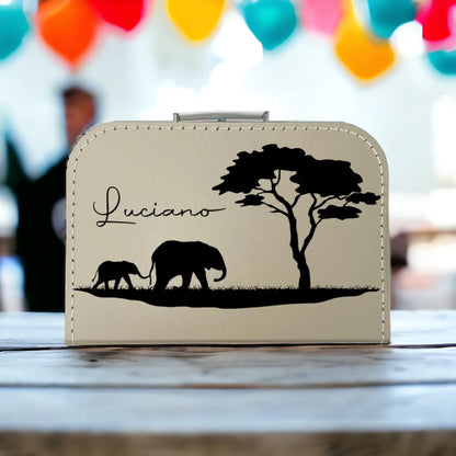 Koffertje met naam | Safari olifanten