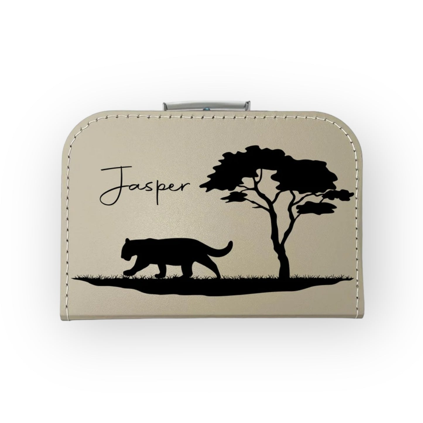 Bonvibes-Giftshop Koffertje met naam | Safari luipaard | Beige/sand