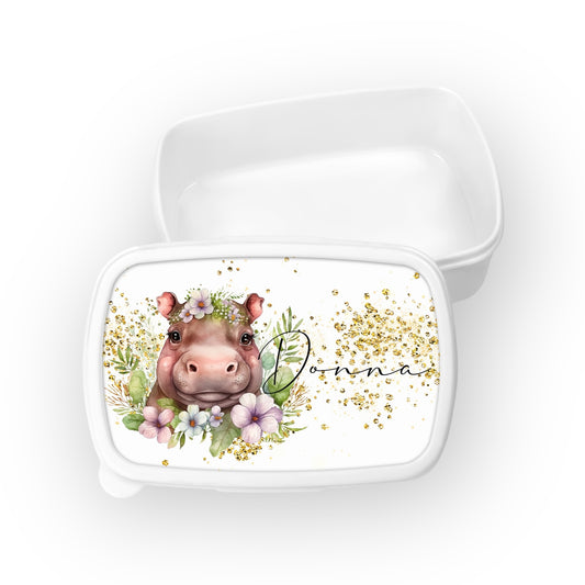 Lunchbox met naam | Nijlpaardje
